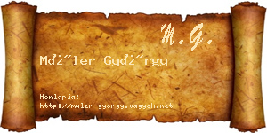 Müler György névjegykártya